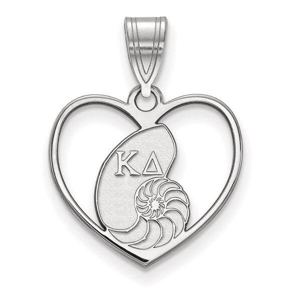 Sterling Silver Kappa Delta Heart Pendant - Picture 1 of 4